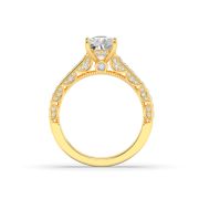 Elongated Cushion Shaped Lab Grown Diamond (F/VS) Accented Engagement Ring in 14K Gold