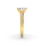 Elongated Cushion Shaped Lab Grown Diamond (F/VS) Accented Engagement Ring in 14K Gold