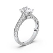 Oval Shaped Lab Grown Diamond (F/VS) Accented Engagement Ring in 14K Gold