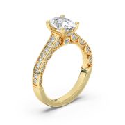 Oval Shaped Lab Grown Diamond (F/VS) Accented Engagement Ring in 14K Gold