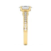 Oval Shaped Lab Grown Diamond (F/VS) Accented Engagement Ring in 14K Gold