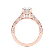 Oval Shaped Lab Grown Diamond (F/VS) Accented Engagement Ring in 14K Gold