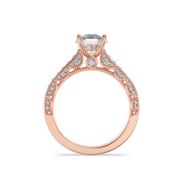Round Shaped Lab Grown Diamond (F/VS) Accented Engagement Ring in 14K Gold