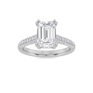 Emerald Shaped Lab Grown Diamond (F/VS) Triple ...