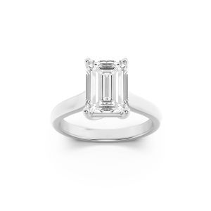 Emerald Shaped Lab Grown Diamond (F/VS) Plain C...