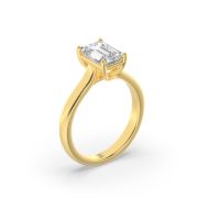 Emerald Shaped Lab Grown Diamond (F/VS) Plain Cathedral Trellis Shank Solitaire Engagement Ring in 14K Gold