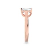 Emerald Shaped Lab Grown Diamond (F/VS) Plain Cathedral Trellis Shank Solitaire Engagement Ring in 14K Gold