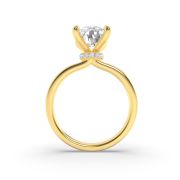 Elongated Cushion Shaped Lab Grown Diamond (F/VS) Hidden Halo Plain Shank Engagement Ring in 14K Gold