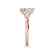 Elongated Cushion Shaped Lab Grown Diamond (F/VS) Hidden Halo Plain Shank Engagement Ring in 14K Gold