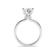 Elongated Cushion Shaped Lab Grown Diamond (F/VS) Hidden Halo Plain Shank Engagement Ring in 14K Gold