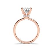 Elongated Cushion Shaped Lab Grown Diamond (F/VS) Hidden Halo Plain Shank Engagement Ring in 14K Gold