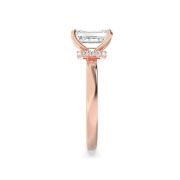 Emerald Shaped Lab Grown Diamond (F/VS) Hidden Halo Plain Shank Engagement Ring in 14K Gold
