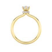 Marquise Shaped Lab Grown Diamond (F/VS) Hidden Halo Plain Shank Engagement Ring in 14K Gold