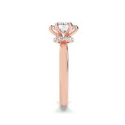 1Cttw Round Shaped Lab Grown Diamond (F/VS) Hidden Halo Plain Shank Engagement Ring in 14K Gold