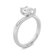 Elongated Cushion Shaped Lab Grown Diamond (F/VS) Bypass Shank Engagement Ring in 14K Gold