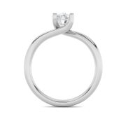 Elongated Cushion Shaped Lab Grown Diamond (F/VS) Bypass Shank Engagement Ring in 14K Gold