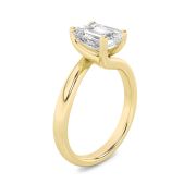 Emerald Shaped Lab Grown Diamond (F/VS) Bypass Shank Engagement Ring in 14K Gold