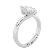 Marquise Shaped Lab Grown Diamond (F/VS) Bypass Shank Engagement Ring in 14K Gold