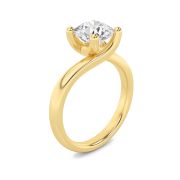 Round Shaped Lab Grown Diamond (F/VS) Bypass Shank Engagement Ring in 14K Gold