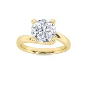 Round Shaped Lab Grown Diamond (F/VS) Bypass Shank Engagement Ring in 14K Gold