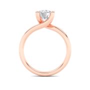 Round Shaped Lab Grown Diamond (F/VS) Bypass Shank Engagement Ring in 14K Gold