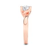Round Shaped Lab Grown Diamond (F/VS) Bypass Shank Engagement Ring in 14K Gold