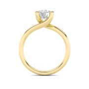 Round Shaped Lab Grown Diamond (F/VS) Bypass Shank Engagement Ring in 14K Gold