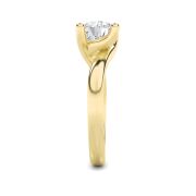 Round Shaped Lab Grown Diamond (F/VS) Bypass Shank Engagement Ring in 14K Gold