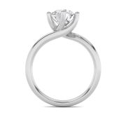 2Cttw Round Shaped Lab Grown Diamond (F/VS) Bypass Shank Engagement Ring in 14K Gold