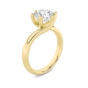 2Cttw Round Shaped Lab Grown Diamond (F/VS) Bypass Shank Engagement Ring in 14K Gold