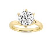 2Cttw Round Shaped Lab Grown Diamond (F/VS) Bypass Shank Engagement Ring in 14K Gold