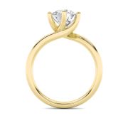 2Cttw Round Shaped Lab Grown Diamond (F/VS) Bypass Shank Engagement Ring in 14K Gold