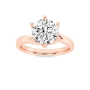 2Cttw Round Shaped Lab Grown Diamond (F/VS) Bypass Shank Engagement Ring in 14K Gold