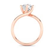 2Cttw Round Shaped Lab Grown Diamond (F/VS) Bypass Shank Engagement Ring in 14K Gold