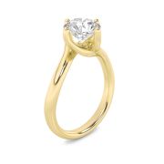 Round Shaped Lab Grown Diamond (F/VS) Bypass Shank Engagement Ring in 14K Gold