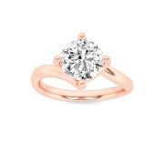 Round Shaped Lab Grown Diamond (F/VS) Bypass Shank Engagement Ring in 14K Gold