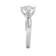 Round Shaped Lab Grown Diamond (F/VS) Bypass Shank Engagement Ring in 14K Gold