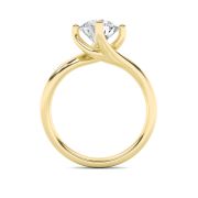 Round Shaped Lab Grown Diamond (F/VS) Bypass Shank Engagement Ring in 14K Gold