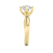 Round Shaped Lab Grown Diamond (F/VS) Bypass Shank Engagement Ring in 14K Gold
