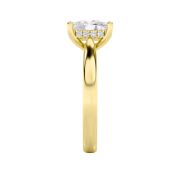 Elongated Cushion Shaped Lab Grown Diamond (F/VS) Hidden Halo Cathedral Shank Engagement Ring in 14K Gold