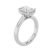 Elongated Cushion Shaped Lab Grown Diamond (F/VS) Hidden Halo Cathedral Shank Engagement Ring in 14K Gold