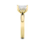 Emerald Shaped Lab Grown Diamond (F/VS) Hidden Halo Cathedral Shank Engagement Ring in 14K Gold