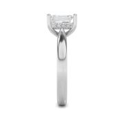 Emerald Shaped Lab Grown Diamond (F/VS) Hidden Halo Cathedral Shank Engagement Ring in 14K Gold
