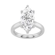 Marquise Shaped Lab Grown Diamond (F/VS) Hidden Halo Cathedral Shank Engagement Ring in 14K Gold