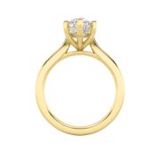 Marquise Shaped Lab Grown Diamond (F/VS) Hidden Halo Cathedral Shank Engagement Ring in 14K Gold