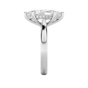 Marquise Shaped Lab Grown Diamond (F/VS) Hidden Halo Cathedral Shank Engagement Ring in 14K Gold
