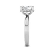 Oval Shaped Lab Grown Diamond (F/VS) Hidden Halo Cathedral Shank Engagement Ring in 14K Gold