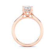 Oval Shaped Lab Grown Diamond (F/VS) Hidden Halo Cathedral Shank Engagement Ring in 14K Gold