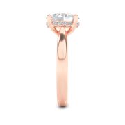 Oval Shaped Lab Grown Diamond (F/VS) Hidden Halo Cathedral Shank Engagement Ring in 14K Gold