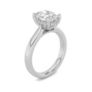 Oval Shaped Lab Grown Diamond (F/VS) Hidden Halo Cathedral Shank Engagement Ring in 14K Gold